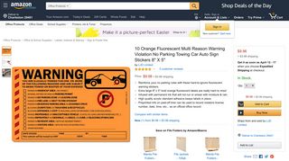 Amazon.com : 10 Orange Fluorescent Multi Reason Warning Violation ...