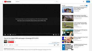 How to fix a blank OWA web page in Exchange 2013 2010 - YouTube