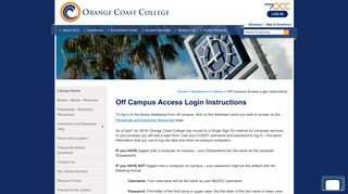 Off Campus Access Login Instructions - Orange Coast College
