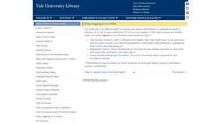 Help Logging In to Orbis | Yale University Library