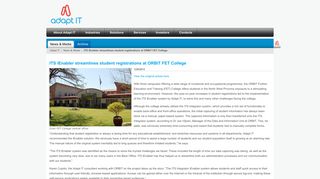 ITS iEnabler streamlines student registrations at ORBIT FET College
