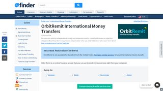 OrbitRemit international money transfers | finder.com