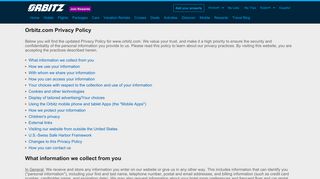 Orbitz.com Privacy Policy