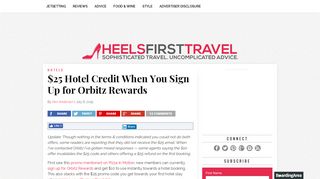 $25 Hotel Credit When You Sign Up for Orbitz Rewards - Heels First ...