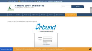 Login to Orbund – Al Madina School of Richmond