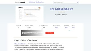 Shop.orbus365.com website. Login - Orbus eCommerce.