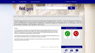 What happened to the Central Contractor Registration (CCR), Online ...