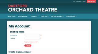 My Account - Orchard Theatre, Dartford