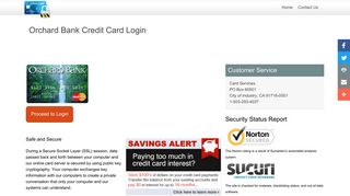Orchard Bank Credit Card - Login
