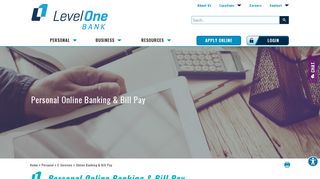 Personal Online Banking & Bill Pay | Level One Bank
