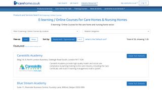 E-learning / Online Courses UK for Care Homes & Nursing Homes