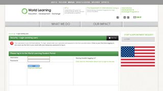 Security > Login (existing user) > World Learning Portal