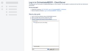 Log in to OrchestratedBEER - Client/Server - OBeer Online Help ...