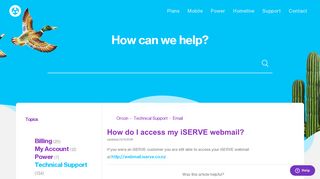 How do I access my iSERVE webmail? – Orcon