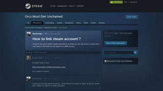 How to link steam account ? :: Orcs Must Die! Unchained General ...