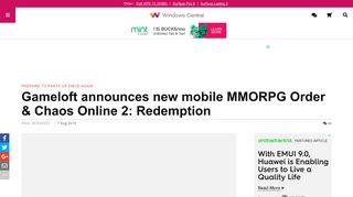 Gameloft announces new mobile MMORPG Order & Chaos Online 2 ...