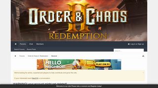 WARNING! your account might get deleted! | Order & Chaos 2 Forum