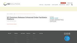 SCI Solutions Releases Enhanced Order Facilitator Platform | SCI ...