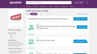 Order Up Promo Codes, 50 Coupons 2019 - RetailMeNot