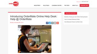 Introducing OrderMate Online Help Desk: Help @ OrderMate ...