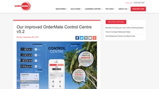 Our improved OrderMate Control Centre v5.2 | OrderMate