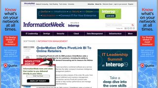 OrderMotion Offers PivotLink BI To Online Retailers - InformationWeek