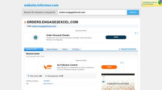 orders.engage2excel.com at WI. Reward Center - Website Informer