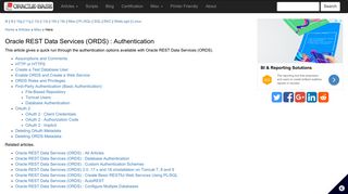 ORACLE-BASE - Oracle REST Data Services (ORDS) : Authentication