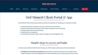 Ord Minnett Client Portal & App | Ord Minnett