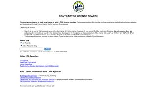 CCB Contractor Search