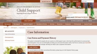 Case Information - Oregon Department of Justice : Child Support
