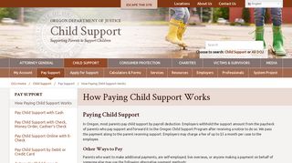 How Paying Child Support Works - Oregon Department of Justice ...