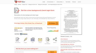 Crims Background Check Login - Fill Online, Printable, Fillable ...