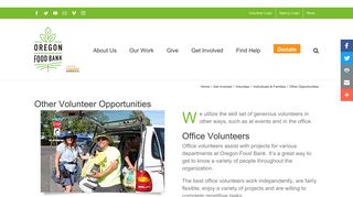 Other Volunteer Opportunities - Oregon Food Bank