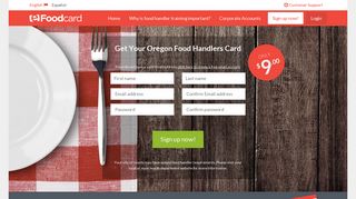Oregon Food Handlers Card - $9.00 Online | eFoodcard