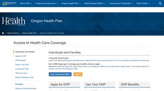 Oregon Health Authority : Access to Health Care ... - Oregon.gov