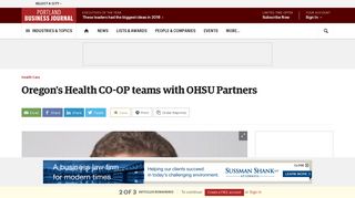 Oregon's Health CO-OP teams with OHSU Partners - Portland ...