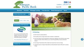 Personal Checking Accounts | Oregon Pacific Bank