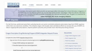 PDMP Integration – Oregon Health Leadership Council