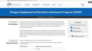 Oregon Supplemental Nutrition Assistance Program (SNAP) | Benefits ...