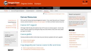 Canvas Resources - Oregon State Ecampus - Oregon State University