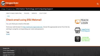 Check email using OSU Webmail - Oregon State University