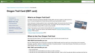 State of Oregon: Food Benefits - Oregon Trail Card (EBT card)