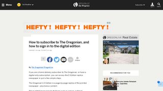 How to subscribe to The Oregonian, and how to sign in to the digital ...