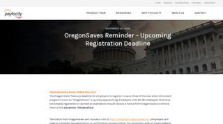 OregonSaves Reminder - Upcoming Registration Deadline | Paylocity