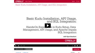 Basic Kudu Installation, API Usage, and SQL Integration - O'Reilly ...