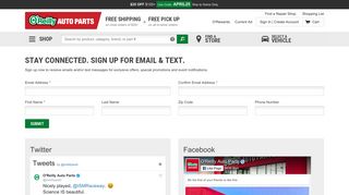Email Sign Up | O'Reilly Auto Parts