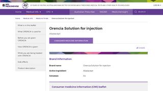 Orencia Solution for injection - NPS MedicineWise