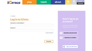 Login and Register | iCivics