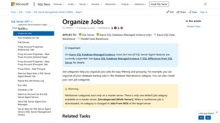 Organize Jobs - SQL Server | Microsoft Docs